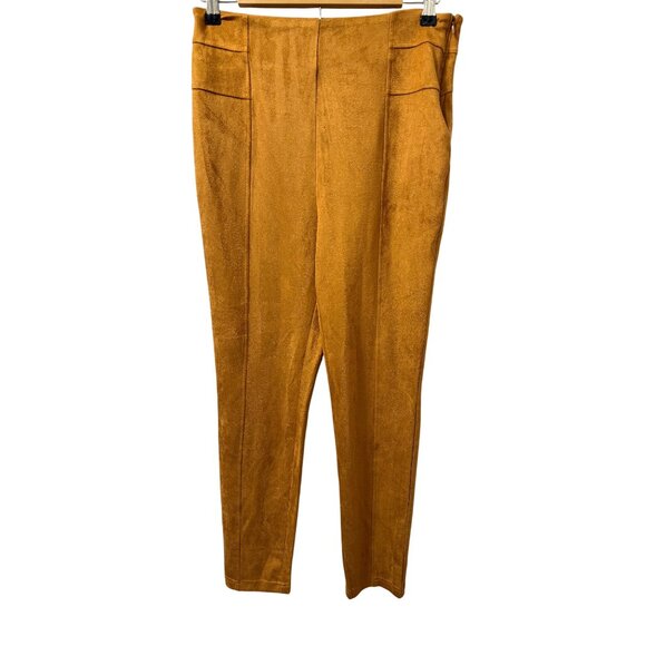 Bleu Womens Mustard Yellow Faux Suede High-Waisted Pants Size S. NWT - Picture 10 of 12